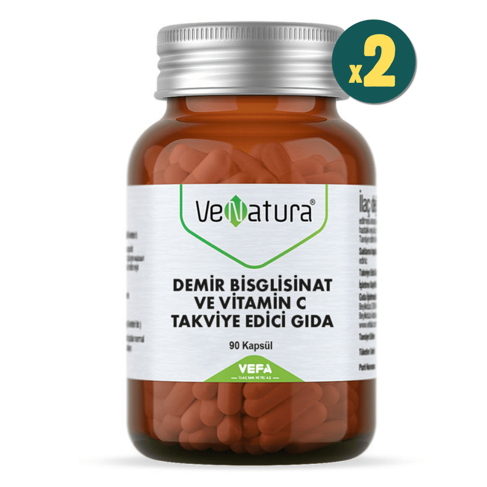 Venatura Demir Bisgilisinat Vitamin C 90 Kapsül 2 Adet Fiyatları - Modern Eczane
