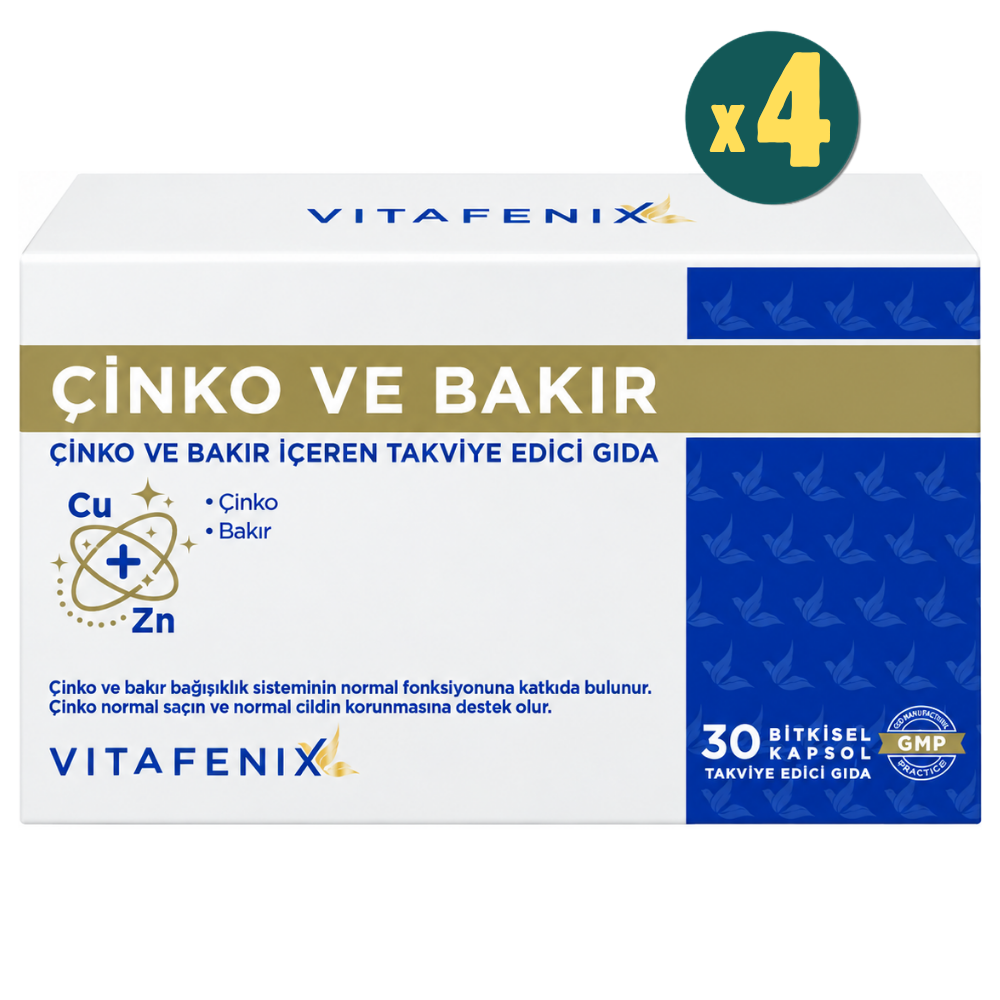 Vitafenix Çinko Bakır 30 Kapsül 4 Adet Fiyatları - Modern Eczane