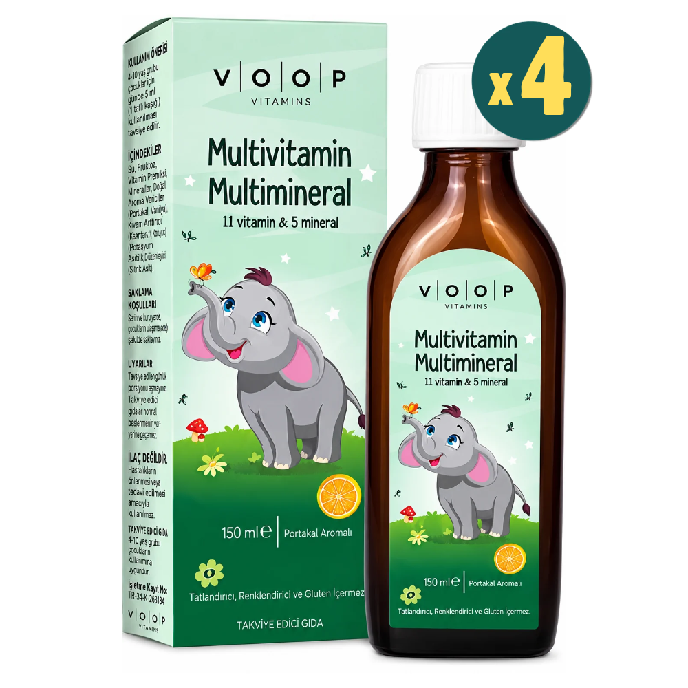 VOOP Multivitamin Multimineral Şurup 150 ml 4 Adet Fiyatları - Modern Eczane