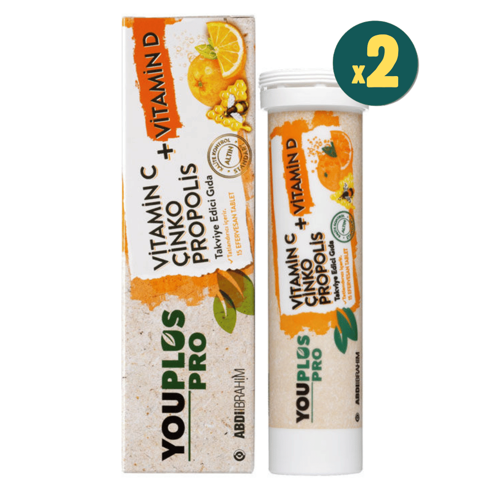 Youplus Pro Vitamin C D Çinko Propolis 15 Efervesan Tablet 2 Adet Fiyatları - Modern Eczane