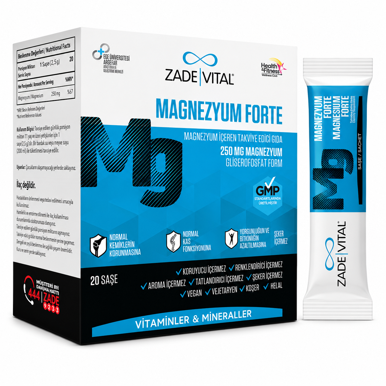 Zade Vital Magnesium Forte 20 Saşe Fiyatları - Modern Eczane
