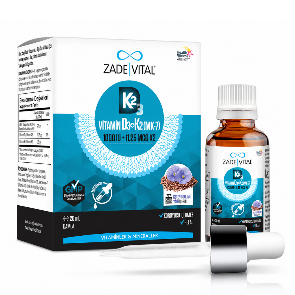 Zade Vital Vitamin D3K2 1000 IU Damla 20 ml Fiyatları - Modern Eczane