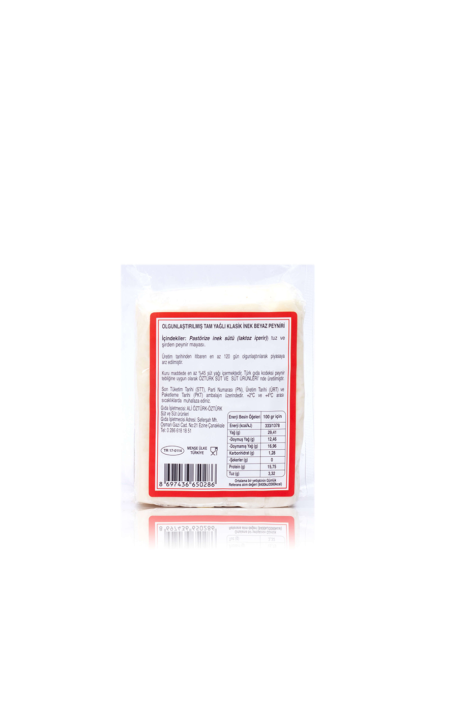 Olgunlaştırılmış Tam Yağlı Klasik İnek Beyaz Peyniri-350 gr