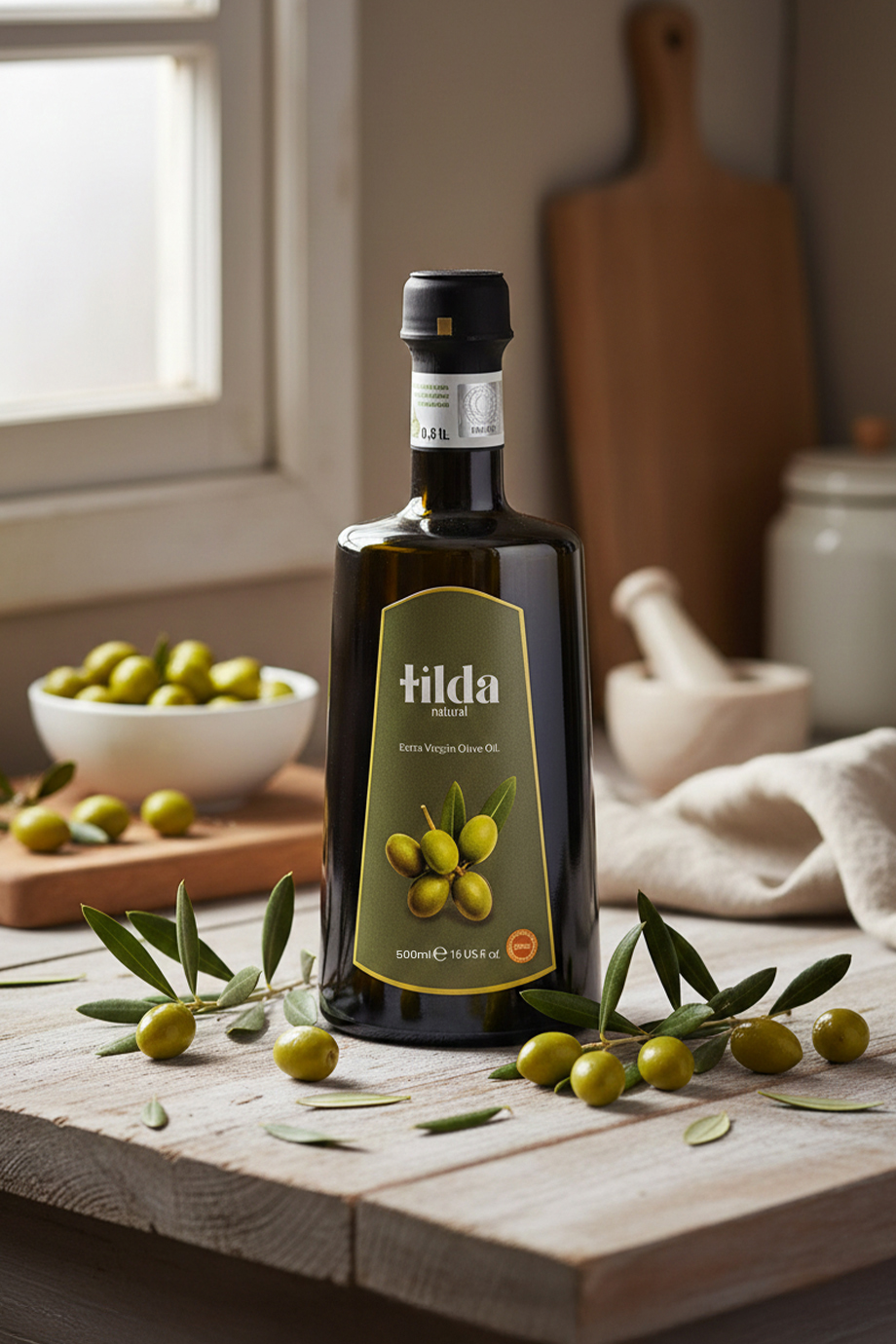 Soğuk Sıkım Natürel Sızma Zeytinyağı – 500 ml 