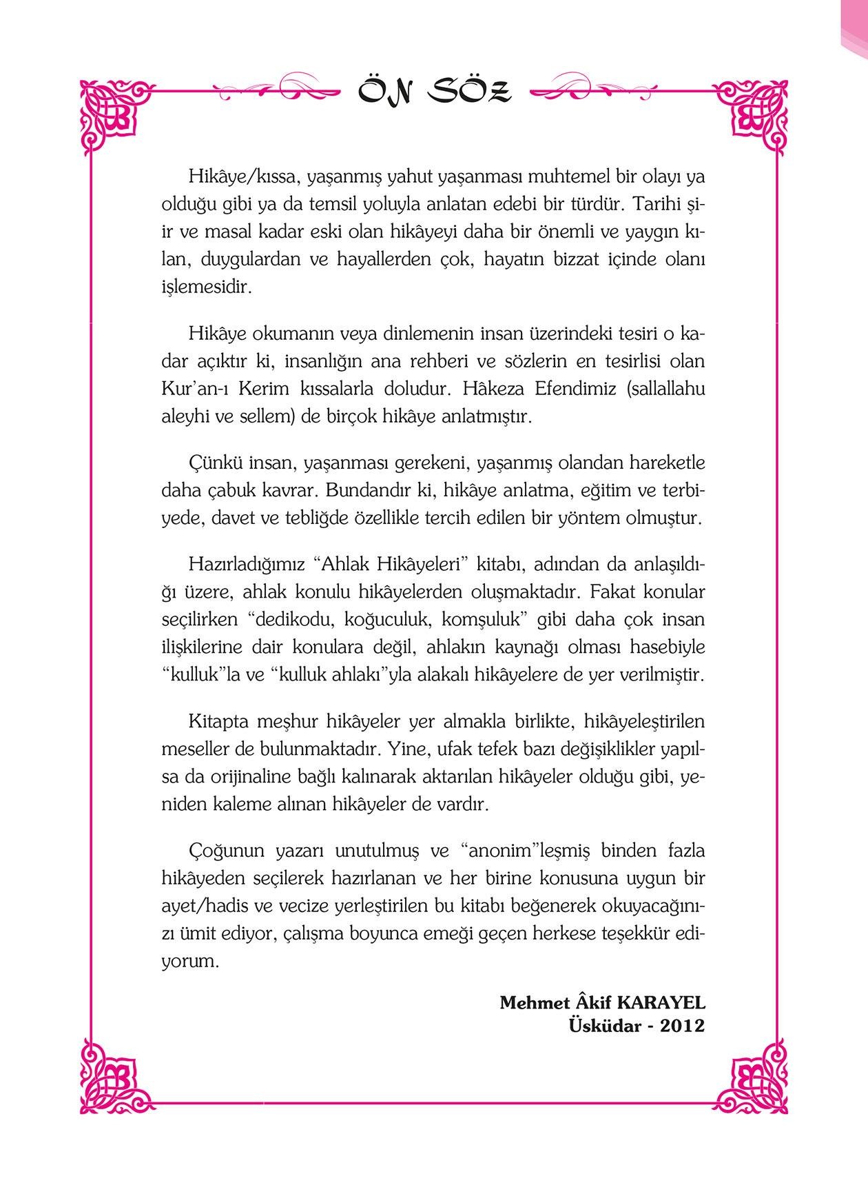 Hayatı Güzelleştiren Ahlak Hikayeleri - 1 - Mehmet Akif Karayel