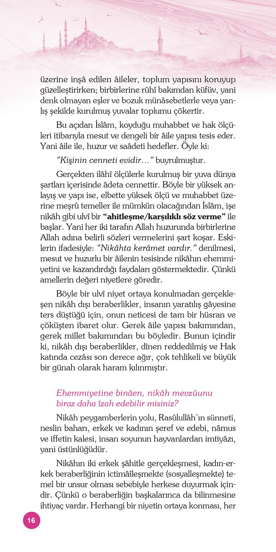 Huzurlu Aile Yuvası (Lüks Baskı Davetiye Formatlı) - Osman Nuri Topbaş