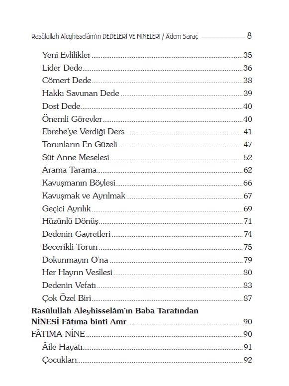 Rasulüllah Aleyhi̇sselamin Dedeleri̇ Ve Ni̇neleri̇ - Adem Saraç 