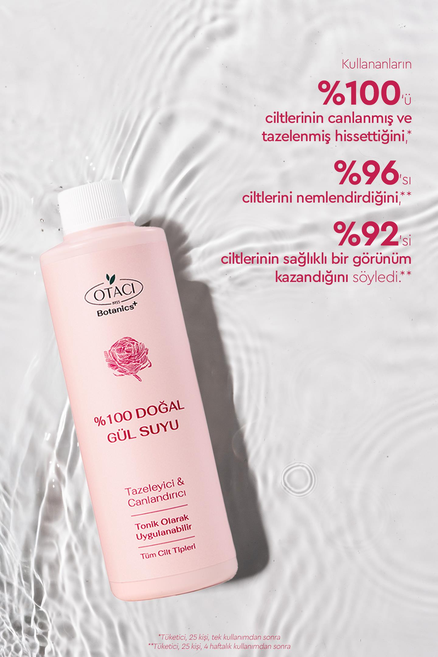%100 DOGAL GÜL SUYU 250 ML