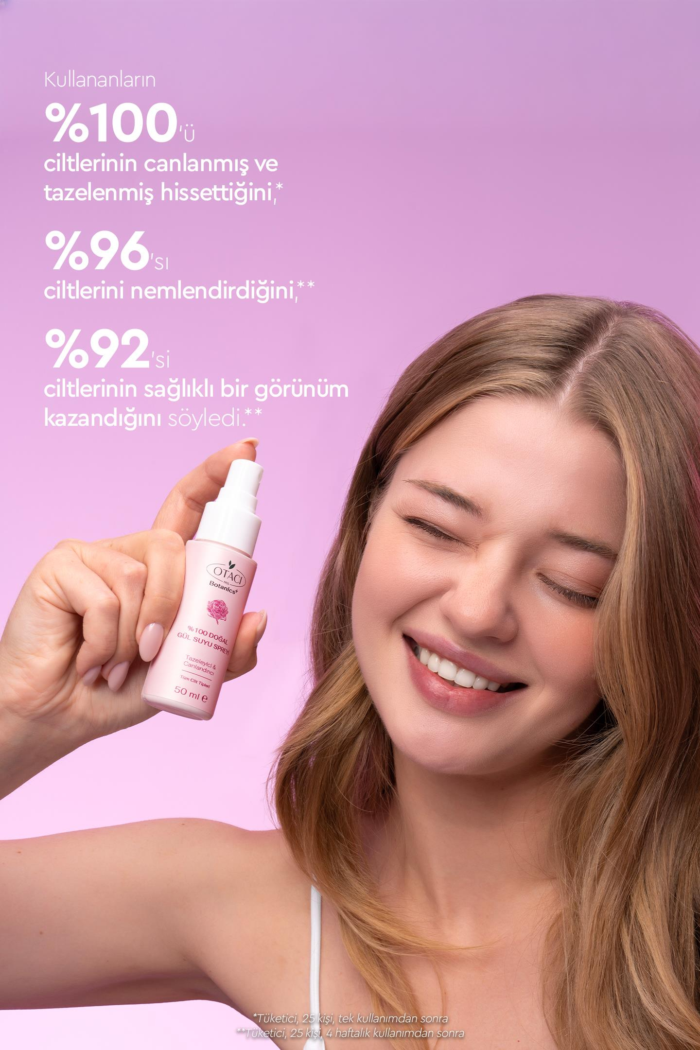 %100 DOGAL GÜL SUYU SPREYI