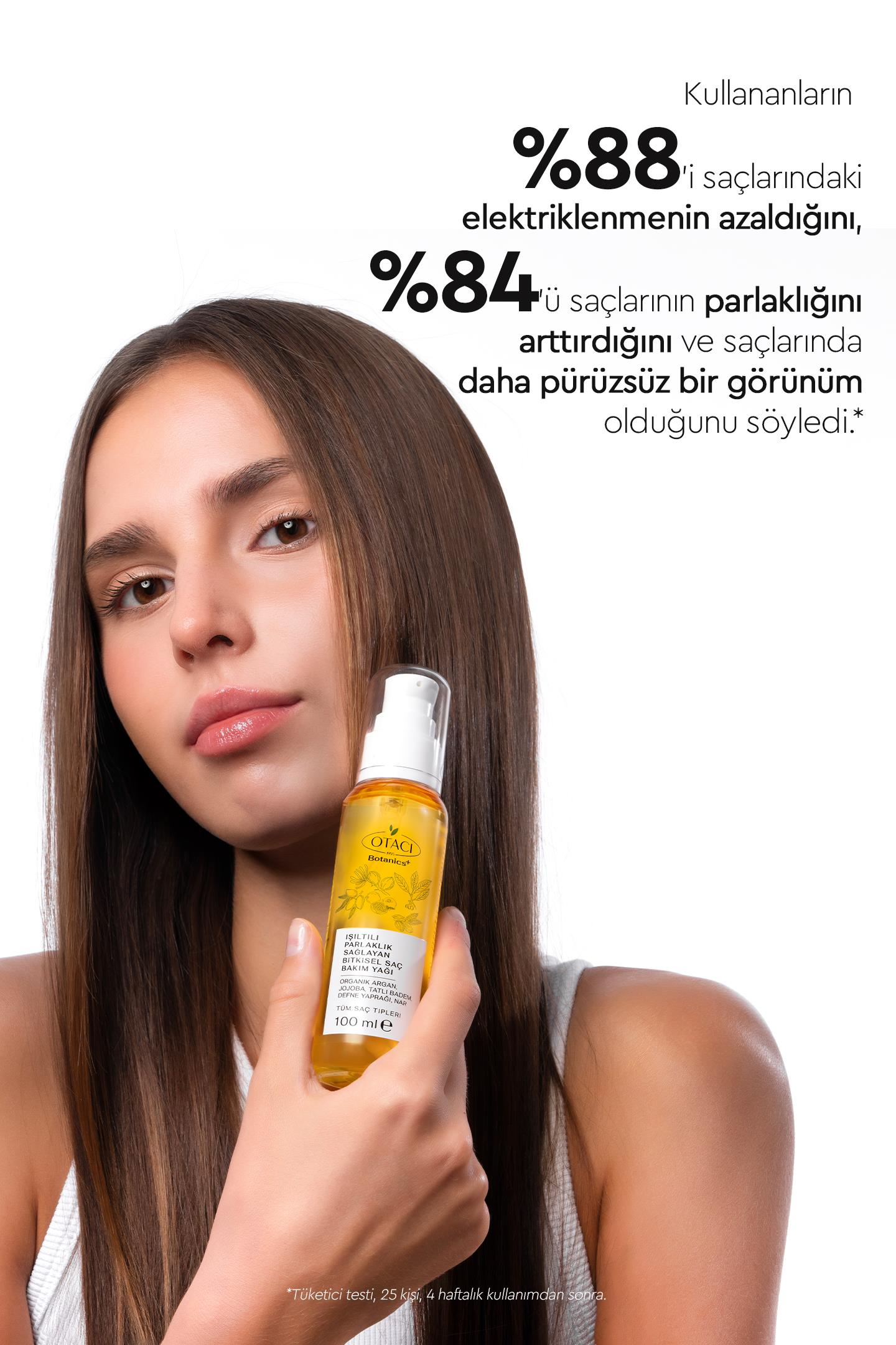 ISILTILI PARLAKLIK SAGLAYAN BITKISEL SAÇ BAKIM YAGI - TÜM SAÇ TIPLERI