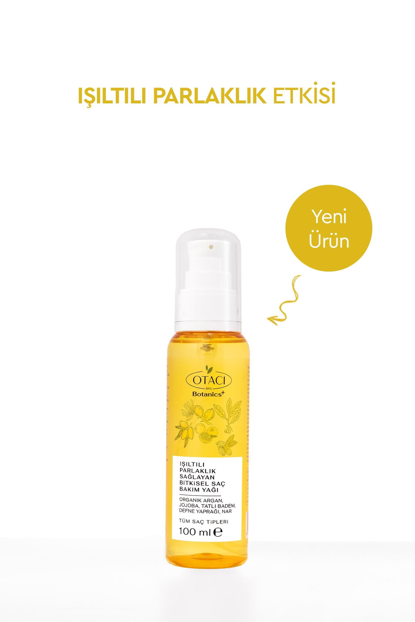 ISILTILI PARLAKLIK SAGLAYAN BITKISEL SAÇ BAKIM YAGI - TÜM SAÇ TIPLERI