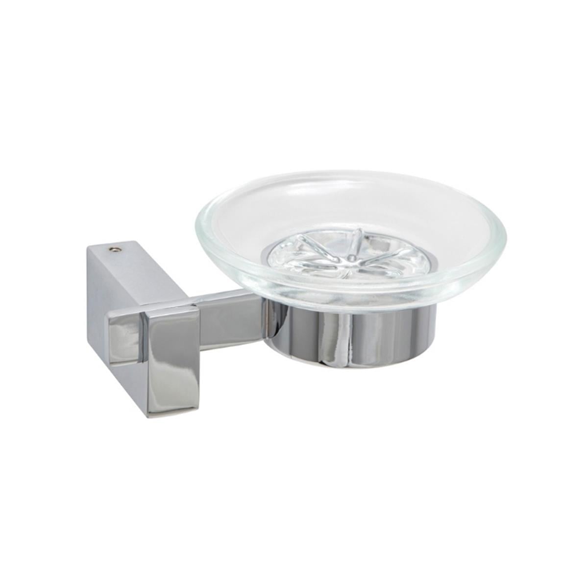 Aksu Flat Montajlı Sabunluk Cam Krom