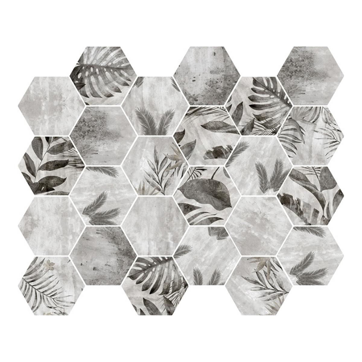 Betsan Hexa Mega Botanica Grey 77x88 mm Dekor Mozaik