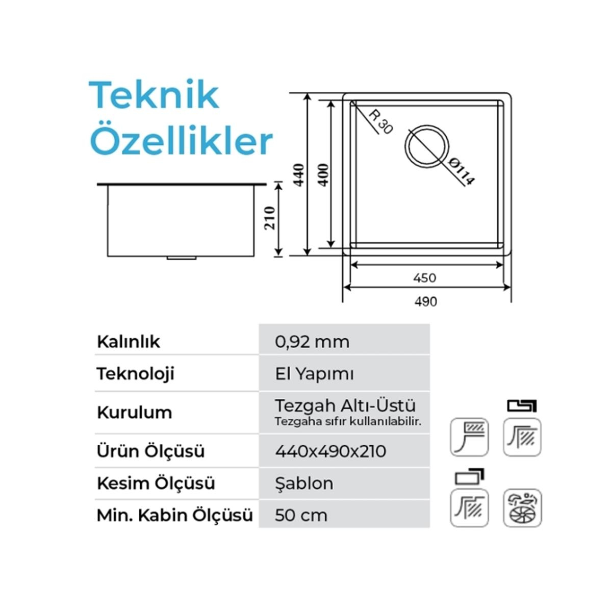 Crauf Venüs 3049 PVD Bakır Evye