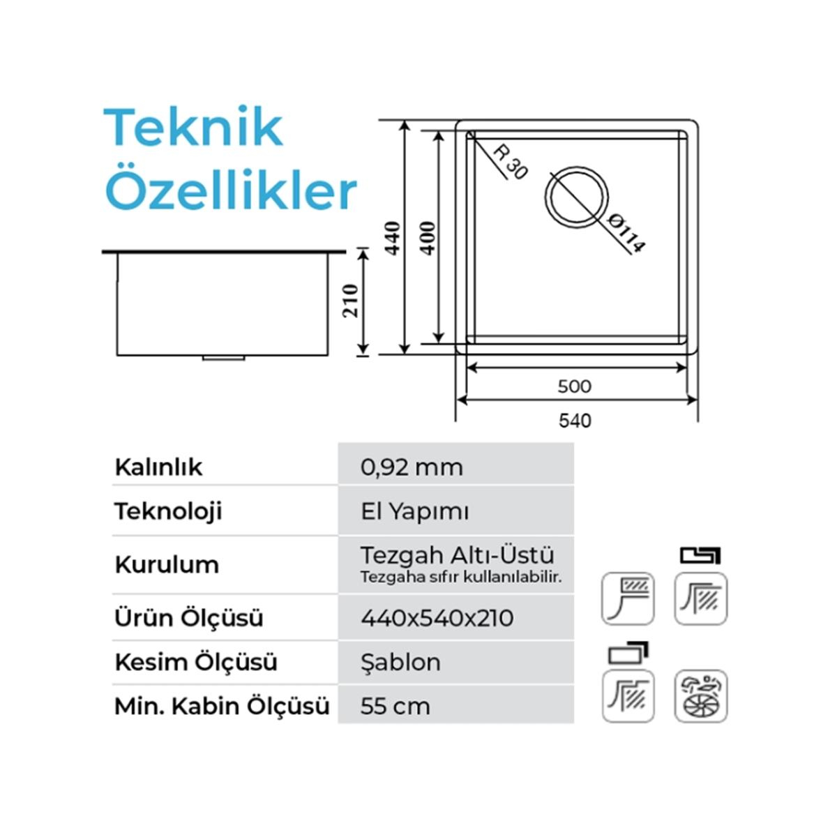 Crauf Venüs 3054 İnoks Evye