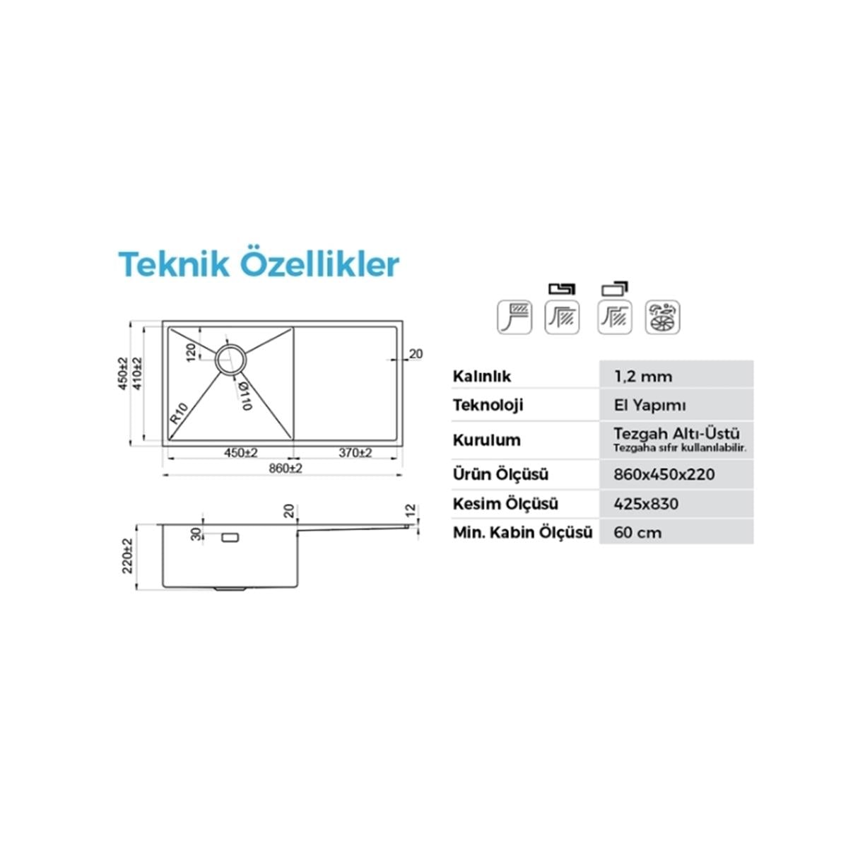 Crauf Via Bella 6072 PVD Bakır Evye