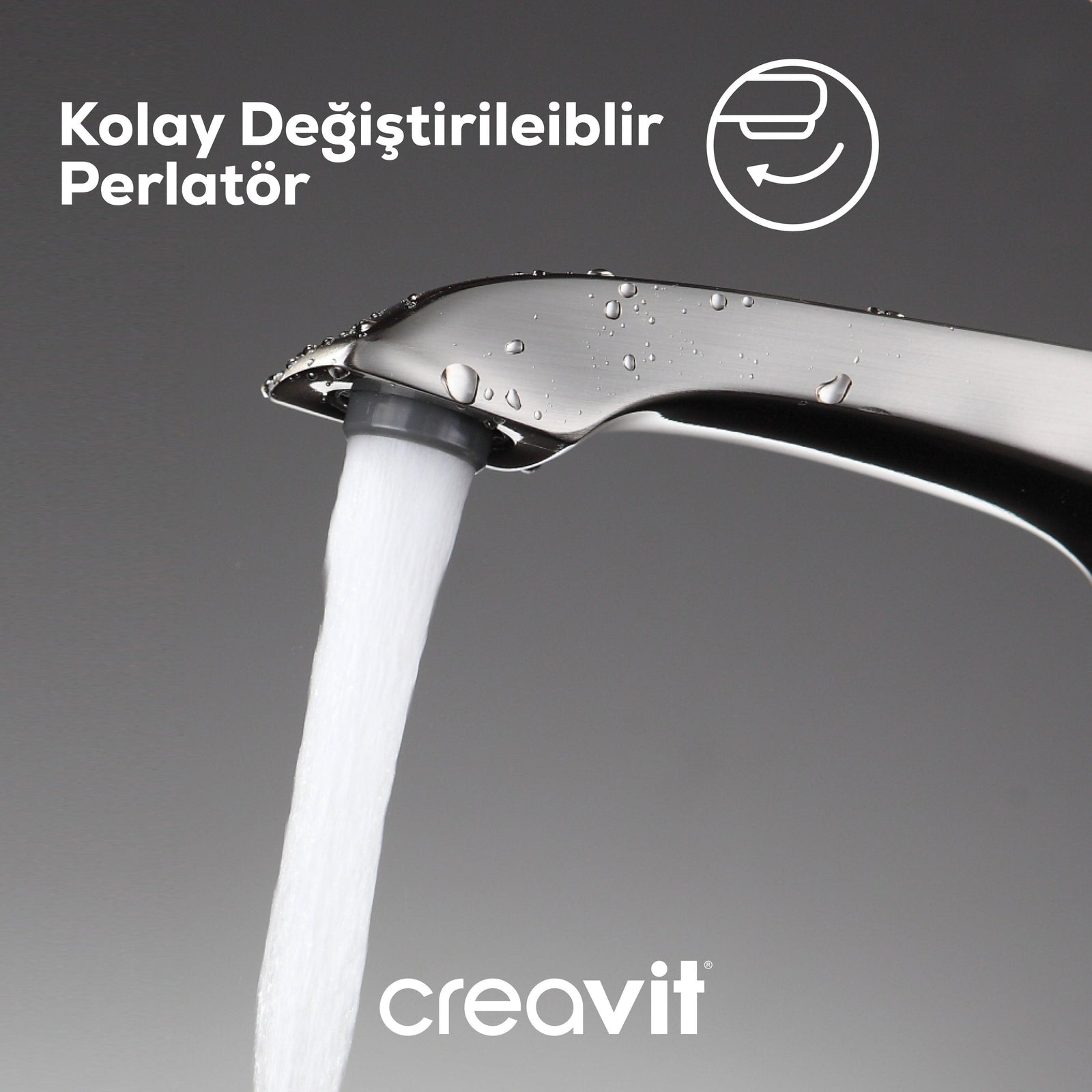 Creavit Avangart Banyo Armatürü Altın