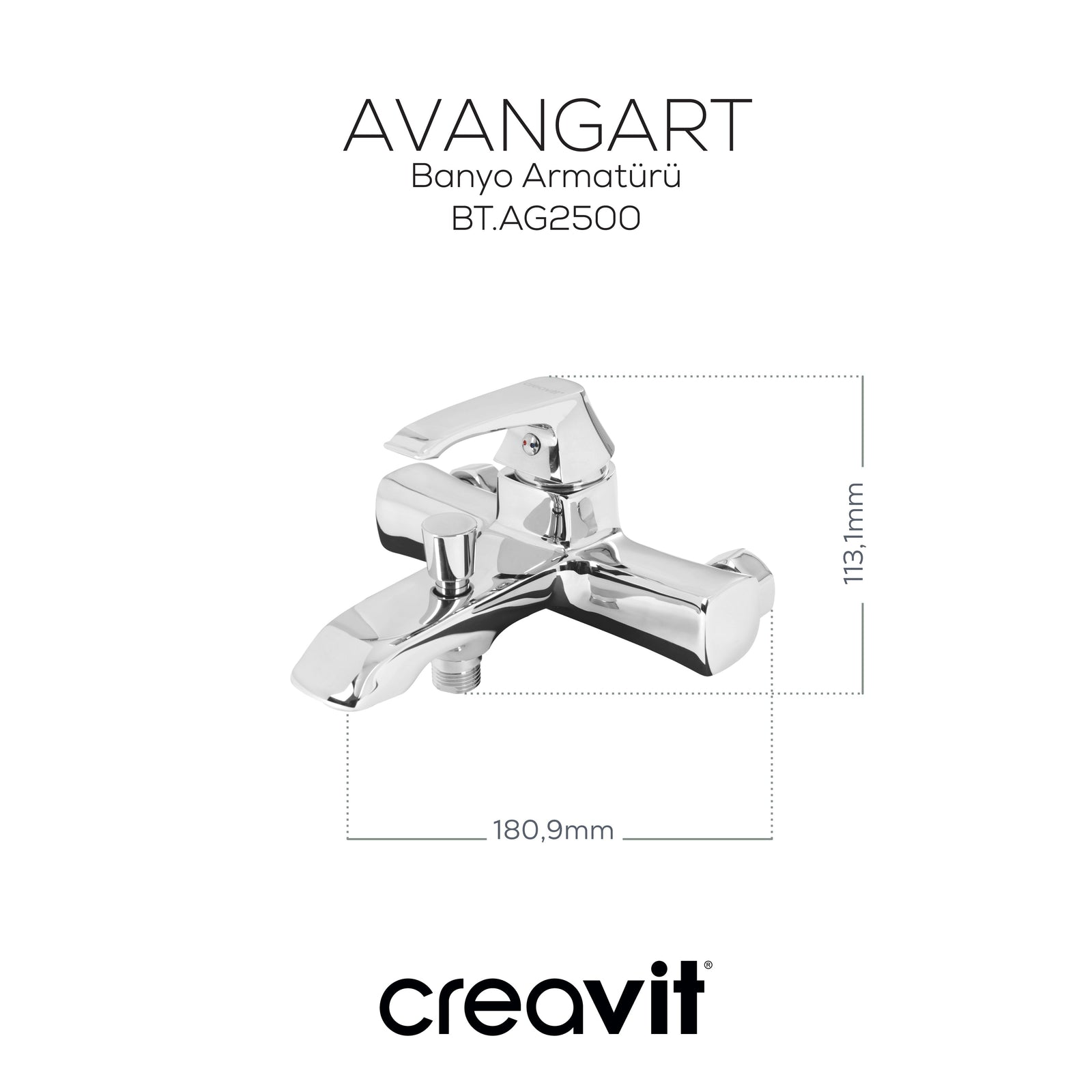 Creavit Avangart Banyo Armatürü Krom