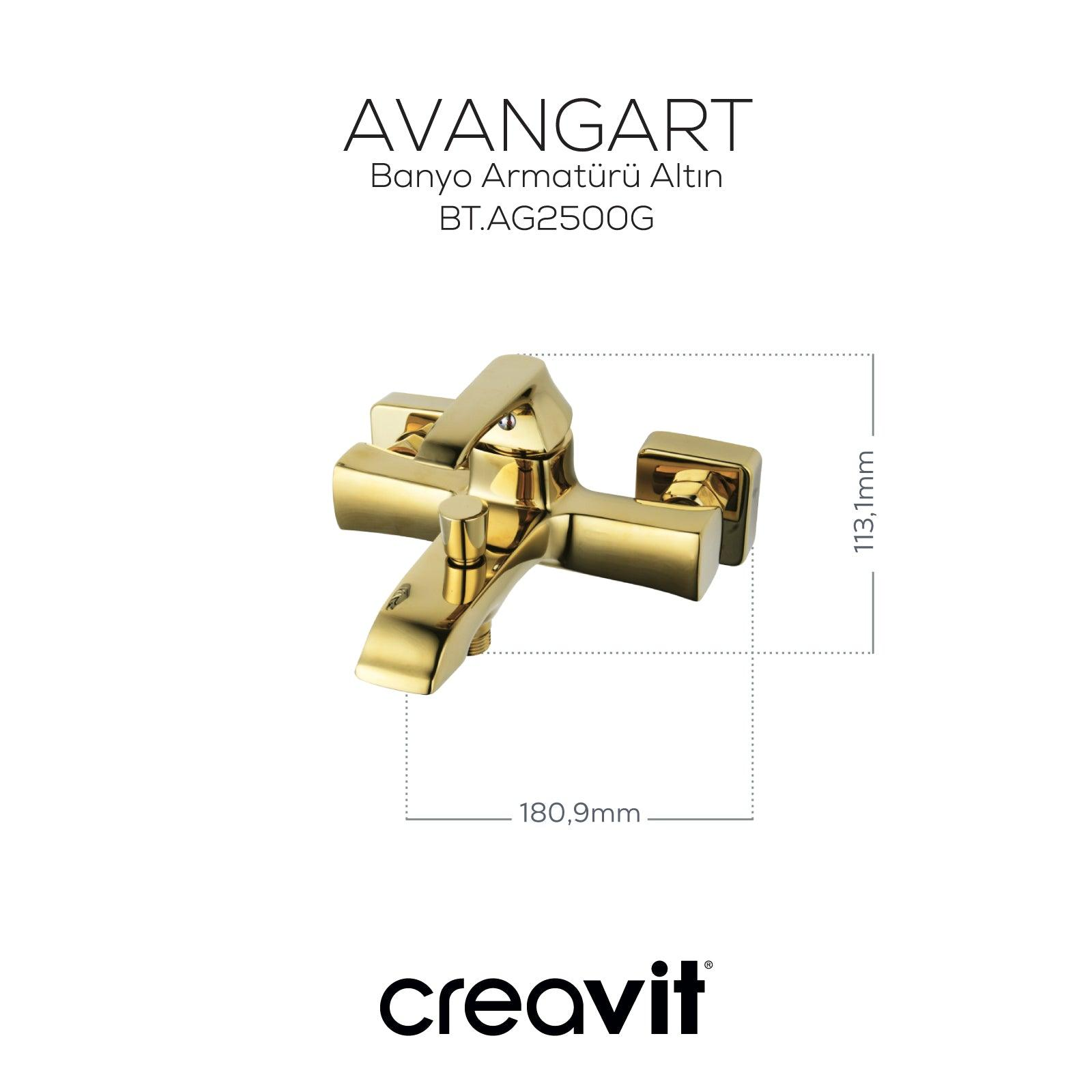Creavit Flow Banyo Armatürü Brush Gold