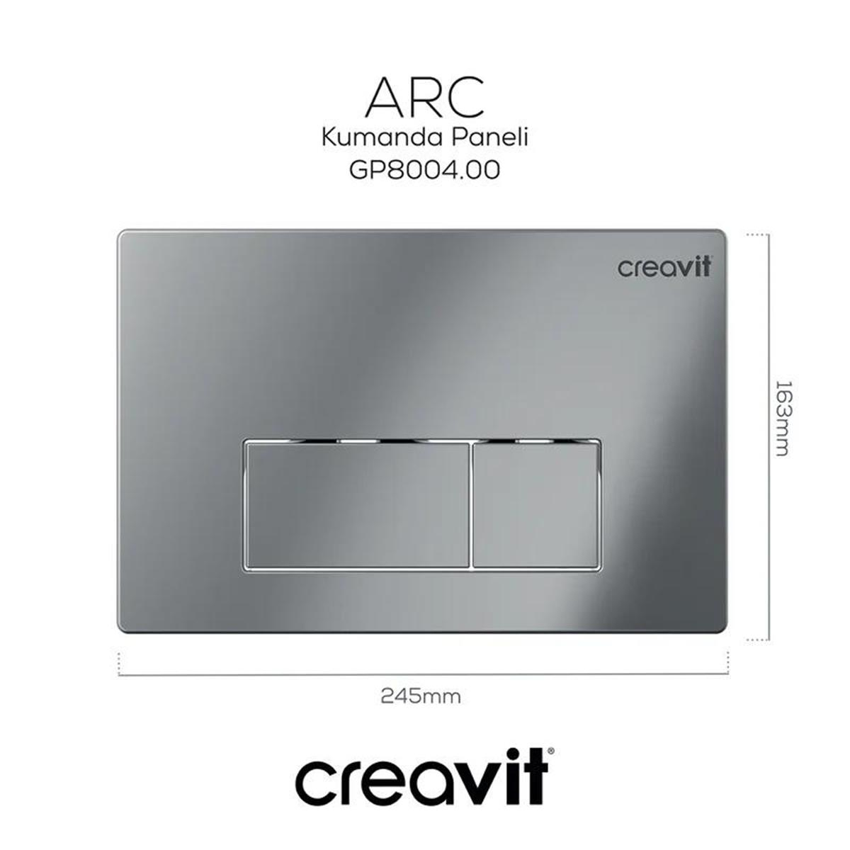 Creavit ARC Parlak Krom Kaplama Kumanda Paneli