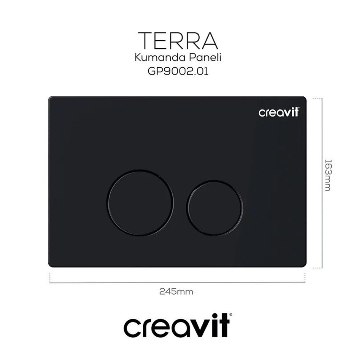 Creavit TERRA Mat Siyah Boyalı Kumanda Paneli