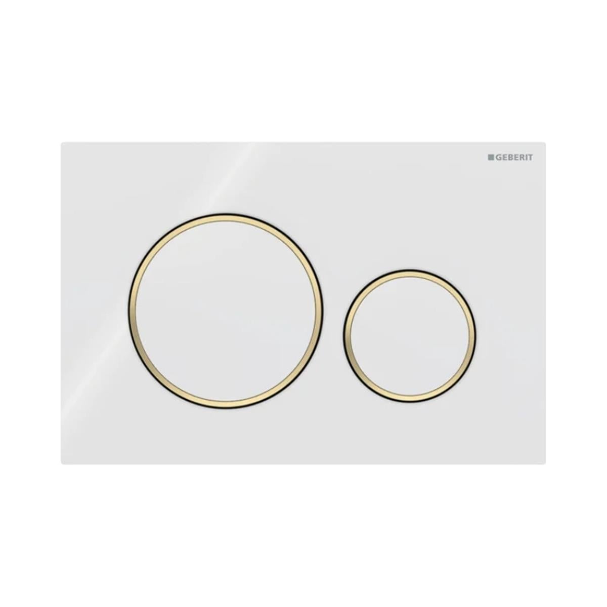 Geberit Kumanda Kapağı Sigma20 - Çift Basmalı - Beyaz / Altın / Beyaz