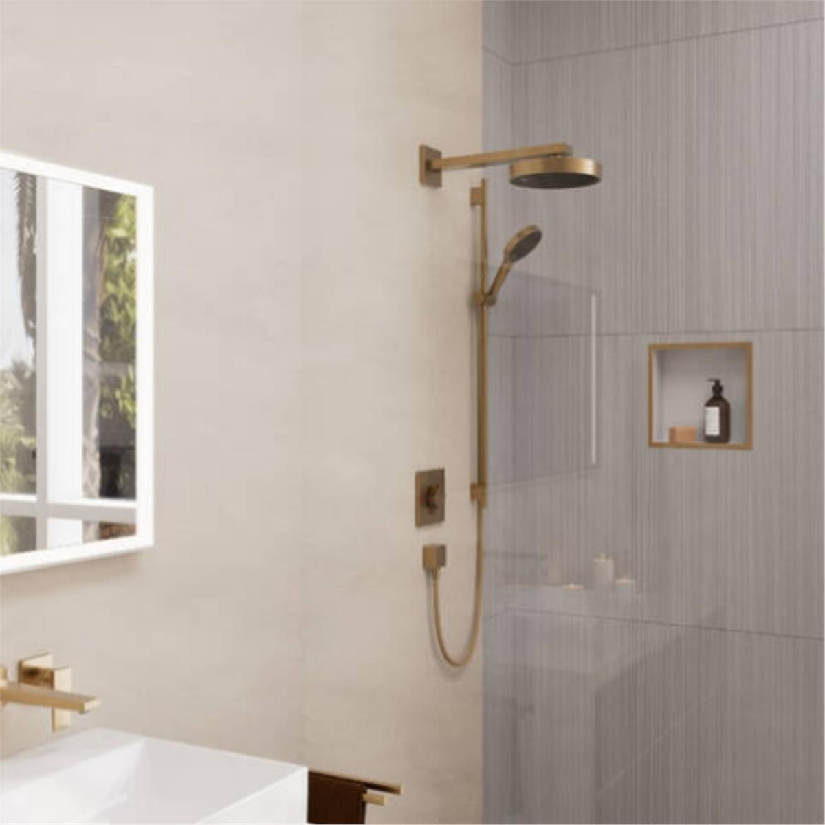 Hansgrohe XtraStoris Individual Duvar nişi Satin Beyaz tasarım çerçeveli 300/300/100 Mat Bronz