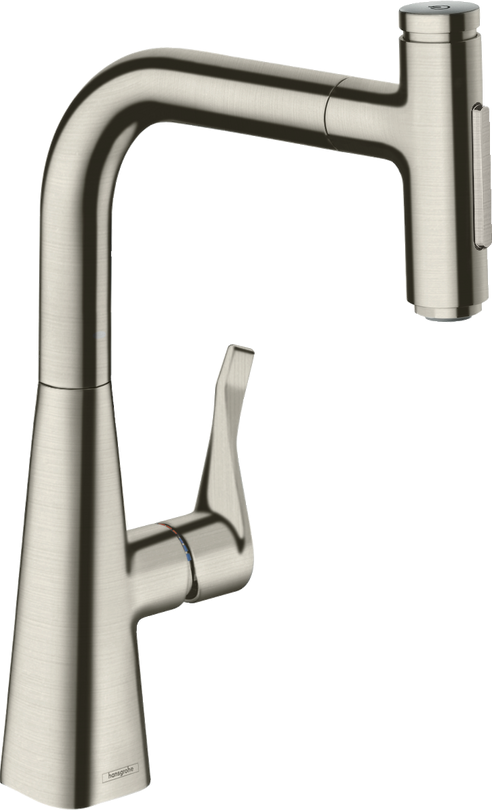 Hansgrohe Metris Select M71 Tek Kollu Eviye Bataryası 240, Çekilebilir El Duşu, 2jet, sBox Paslanmaz Çelik