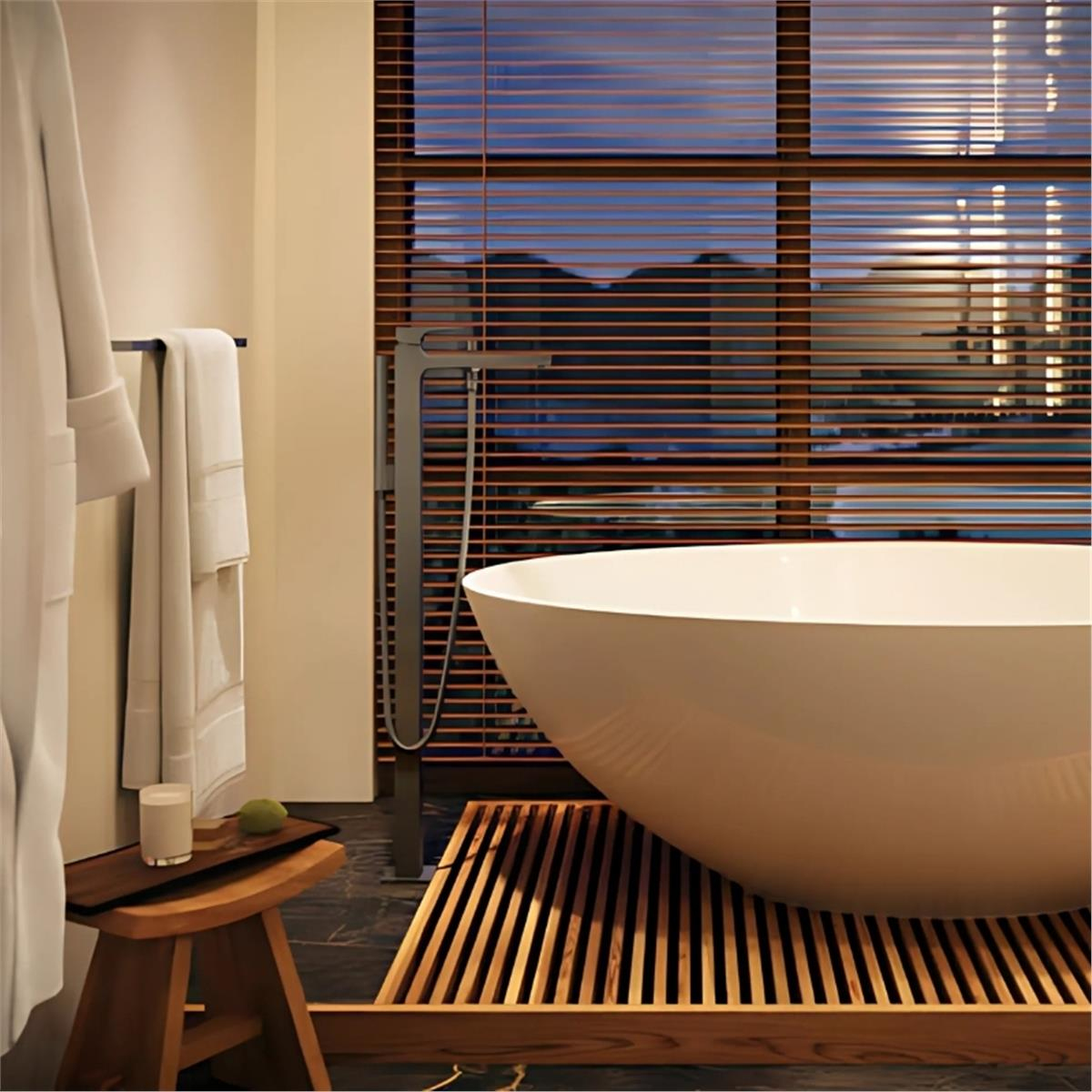 Hansgrohe Metropol Tek kollu banyo Bataryası çubuk volan ile yerden Mat Siyah