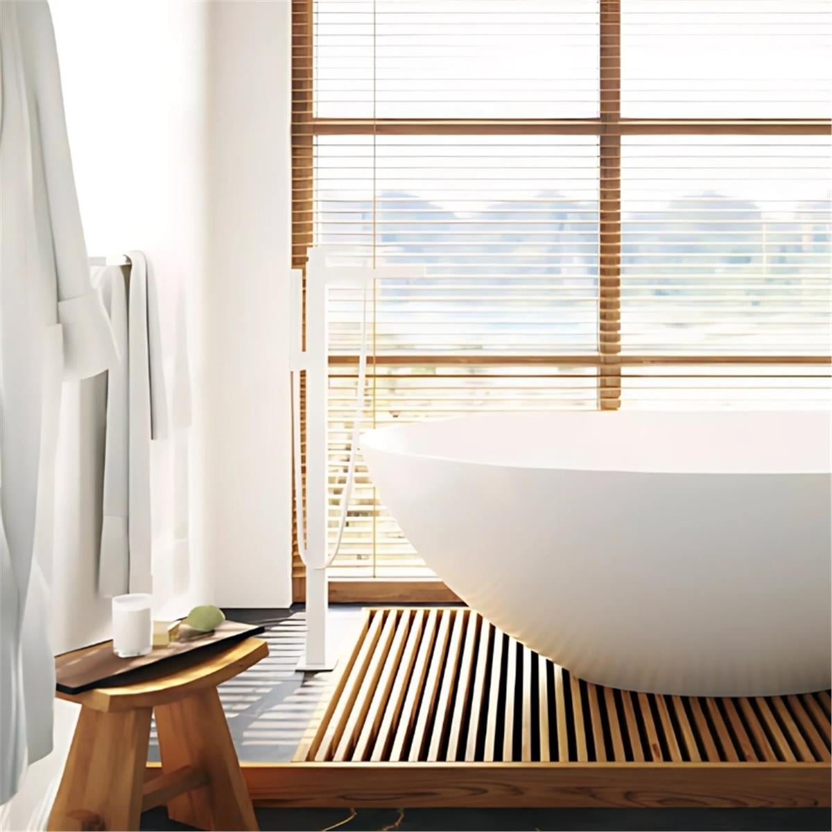 Hansgrohe Metropol Tek kollu banyo Bataryası çubuk volan ile yerden Satin Beyaz
