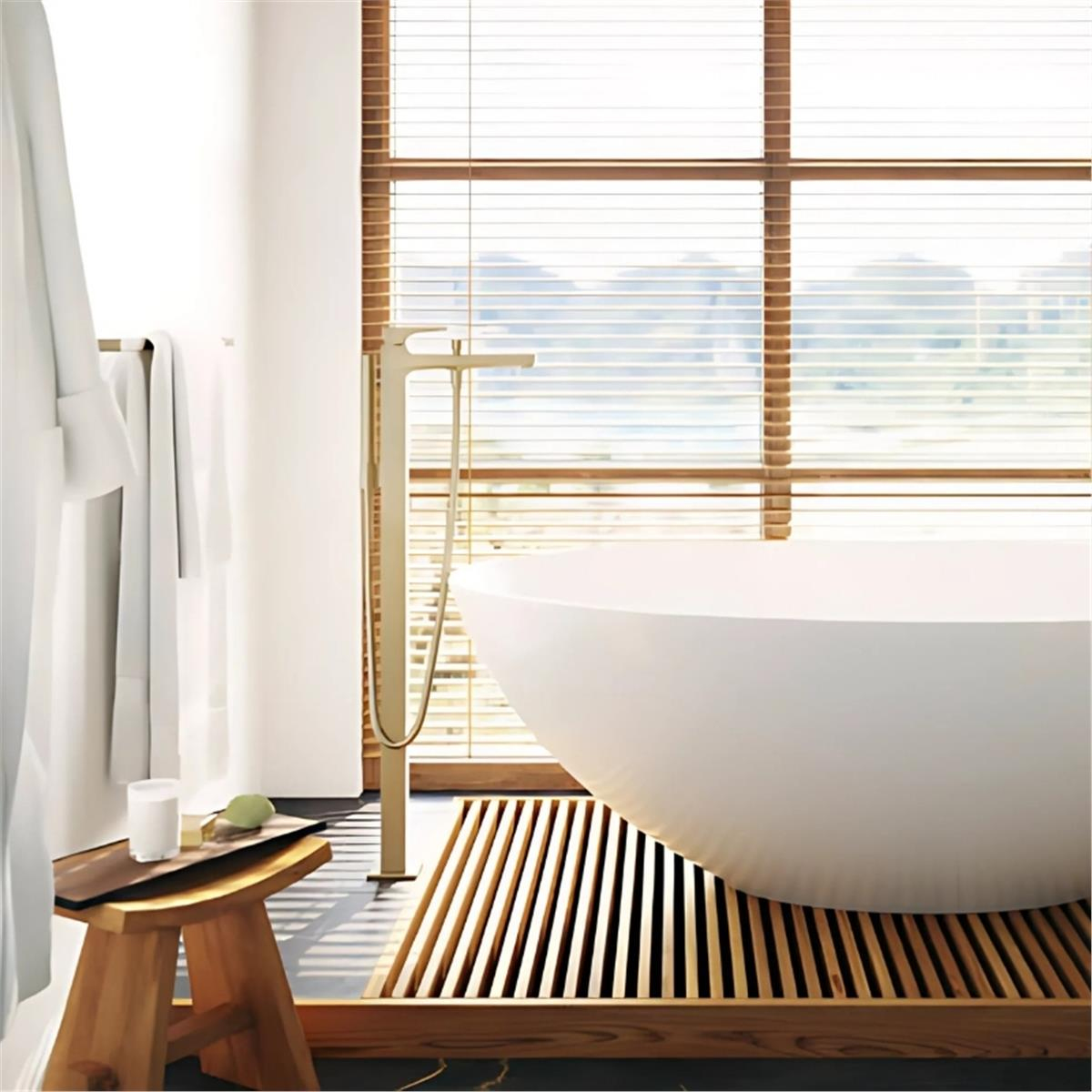 Hansgrohe Metropol Tek kollu banyo Bataryası çubuk volan ile yerden Mat Bronz