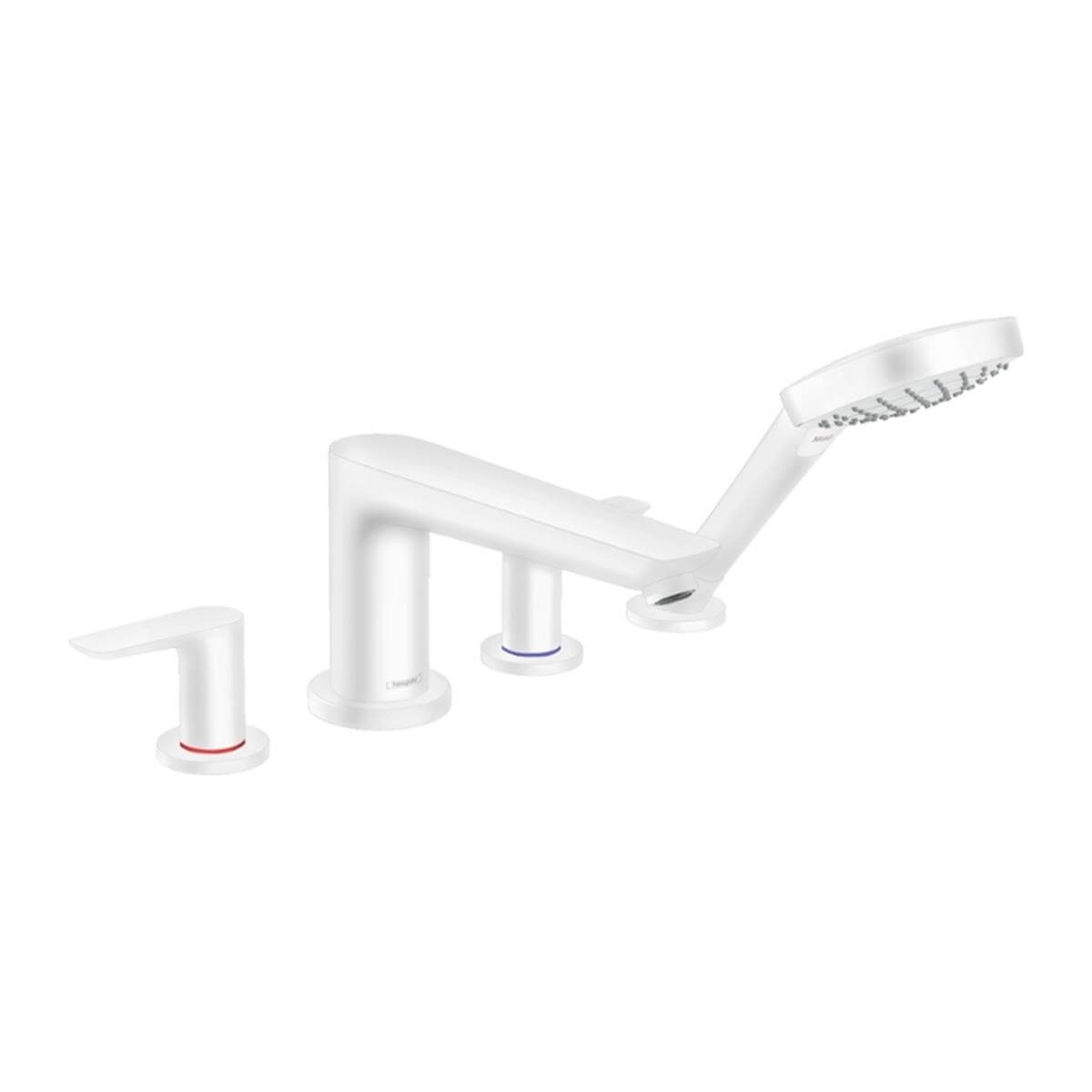 Hansgrohe Talis E 4-DElikli Küvet Kenarı Banyo Bataryası Satin Beyaz