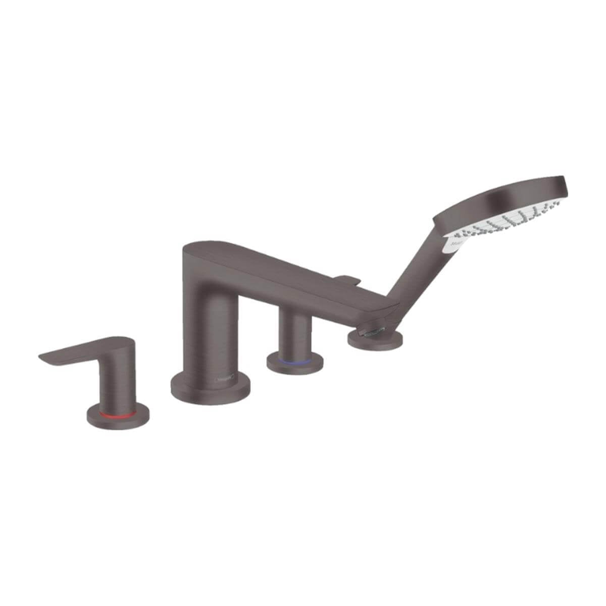 Hansgrohe Talis E 4-DElikli Küvet Kenarı Banyo Bataryası Mat Siyah