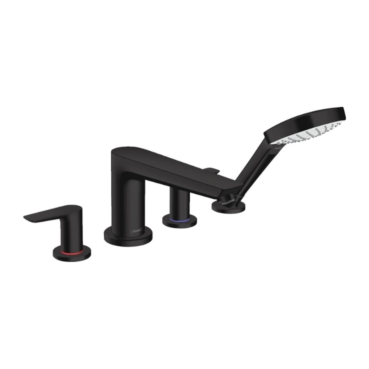 Hansgrohe Talis E 4-DElikli Küvet Kenarı Banyo Bataryası Satin Siyah