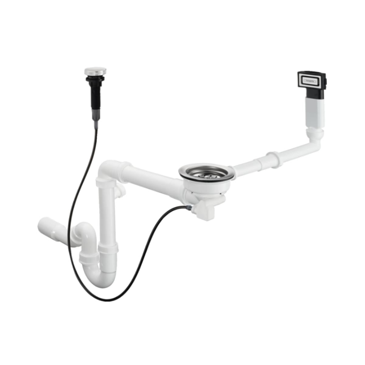 Hansgrohe D16-11 Otomatik Gider ve Taşma Seti Tek Hazneli Granit Eviye İçin