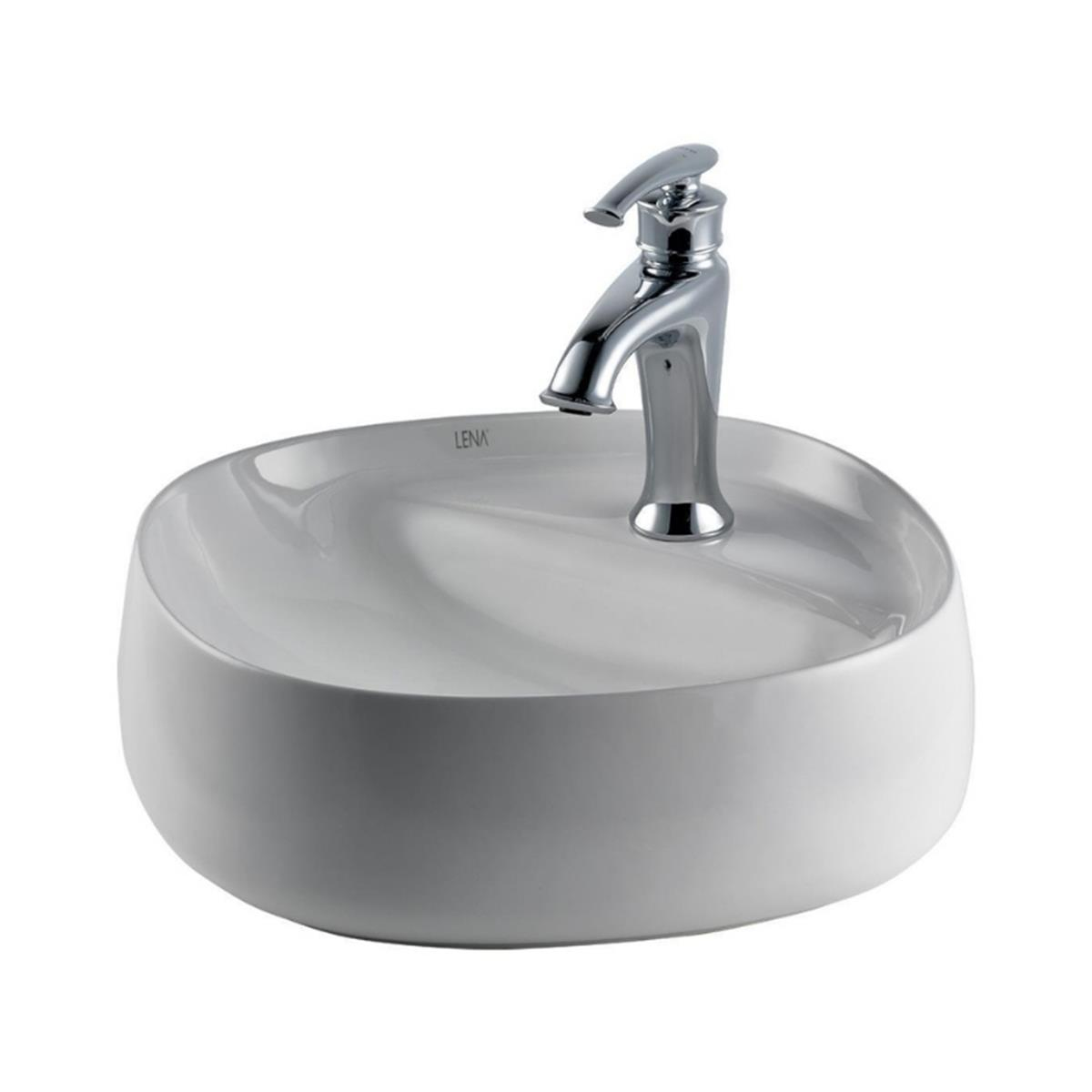 Lena E-2108 Tezgah Üstü Porselen Lavabo Beyaz