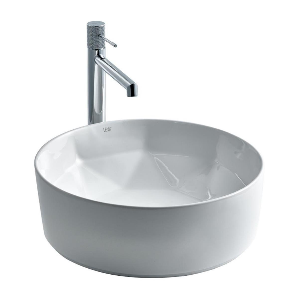 Lena E-2112 Tezgah Üstü Porselen Lavabo Beyaz