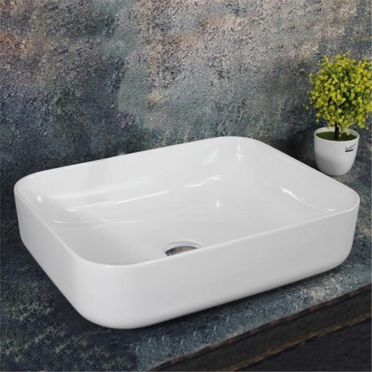 Lena E-4619 Tezgah Üstü Porselen Lavabo