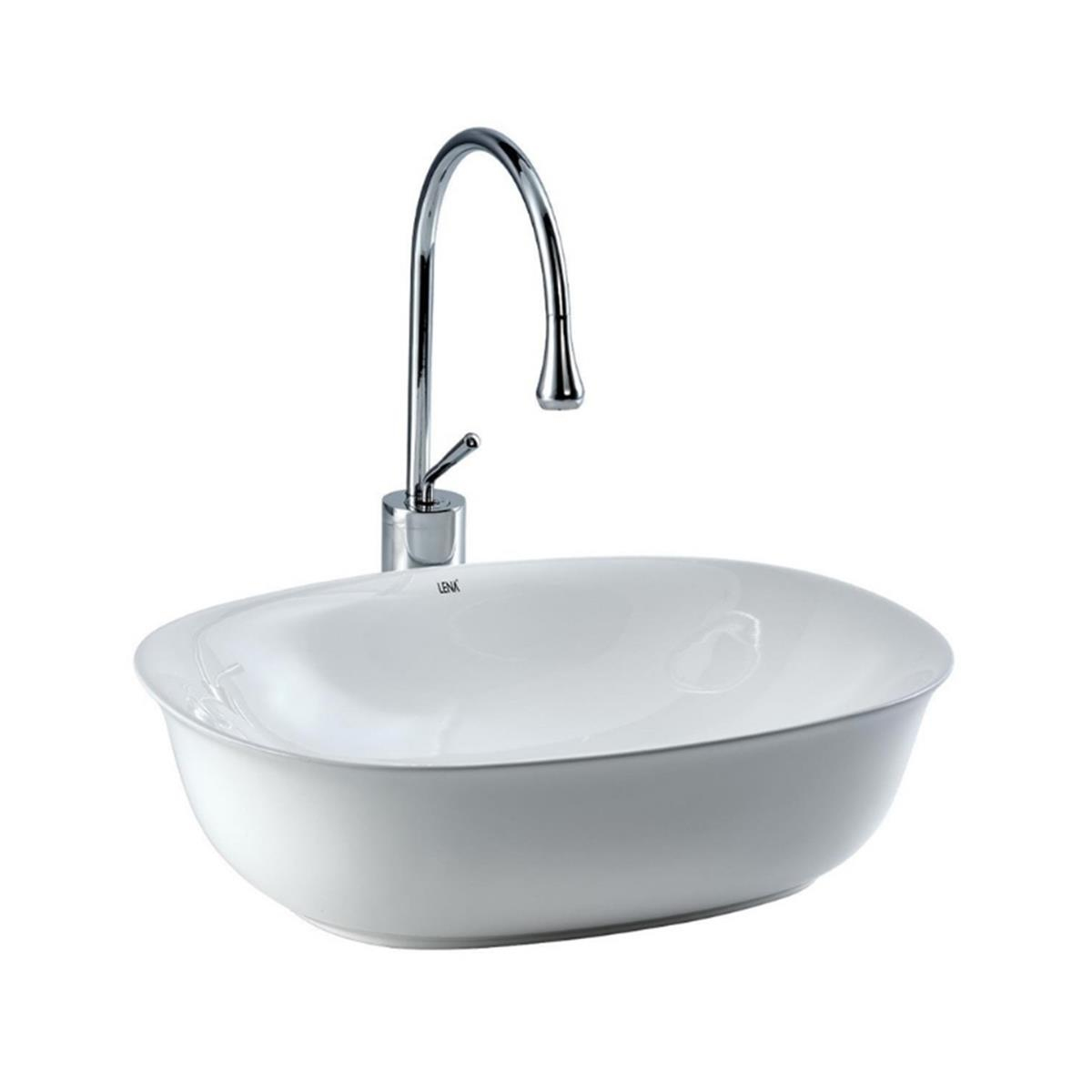 Lena EH-4600 Tezgah Üstü Lavabo Beyaz Beyaz