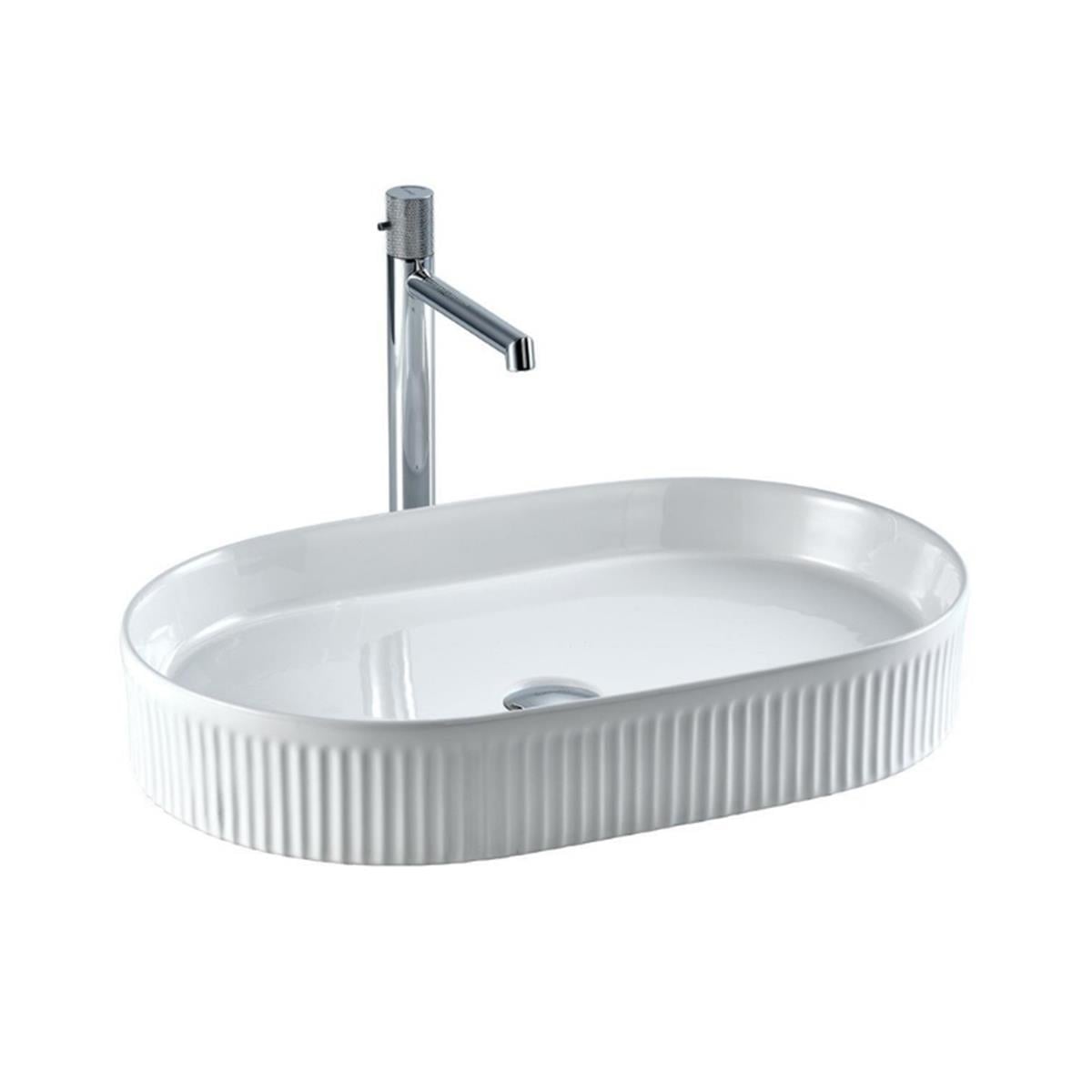 Lena EY-4702 Tezgah Üstü Lavabo Beyaz Beyaz
