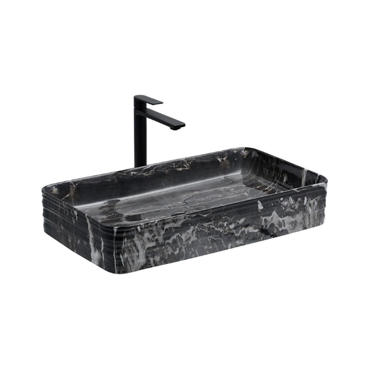 Lena E-2106M4 Tezgah Üstü Porselen Lavabo Karma