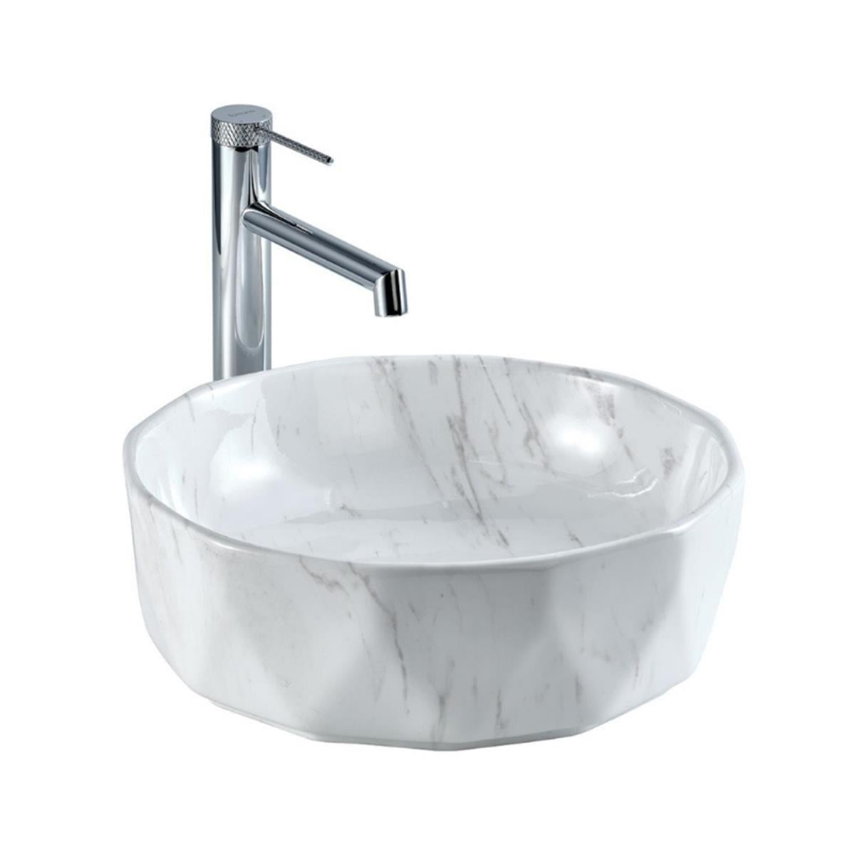 Lena E-2110M3 Tezgah Üstü Porselen Lavabo Karma