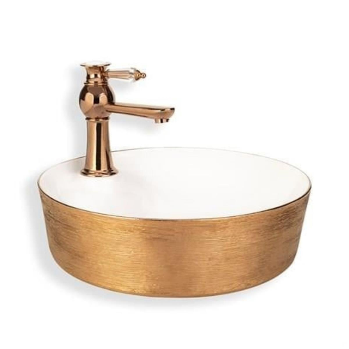 Lena E-5002R Tezgah Üstü Porselen Lavabo Karma