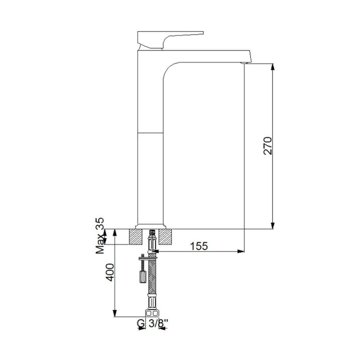 Newarc Aqua Çanak Tipi Lavabo Bataryası Siyah