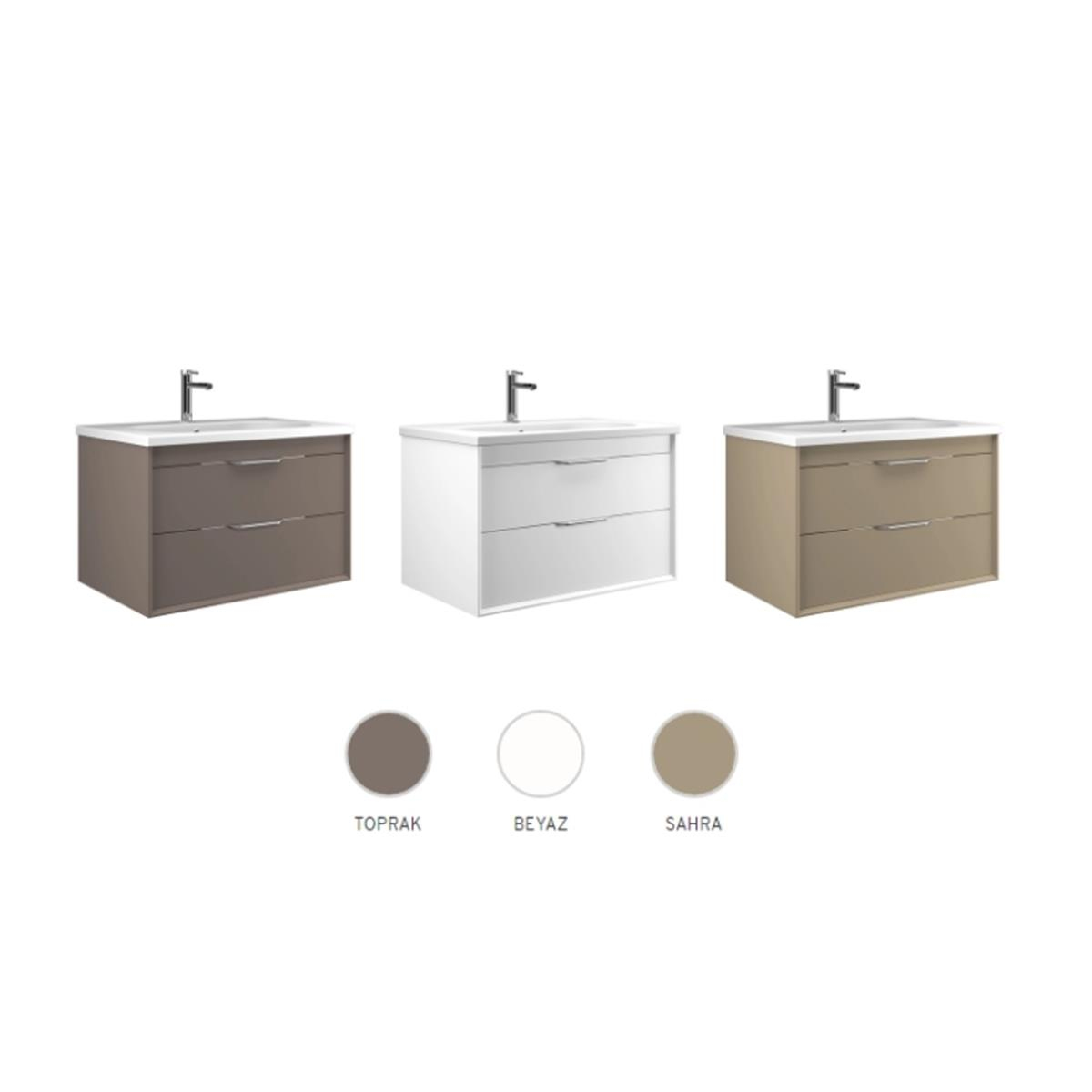 Orka Clay Banyo Dolabı Takım Çift Çekmeceli