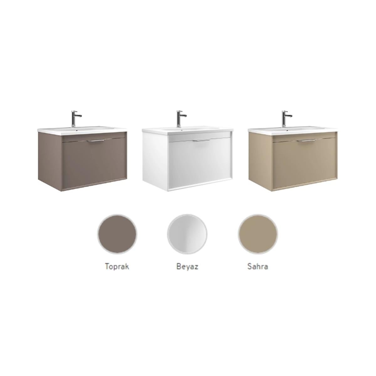 Orka Clay Banyo Dolabı Takım Tek Çekmeceli