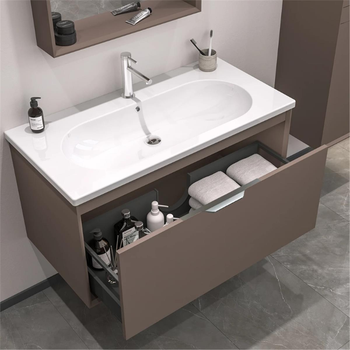Orka Clay Banyo Dolabı Takım Tek Çekmeceli