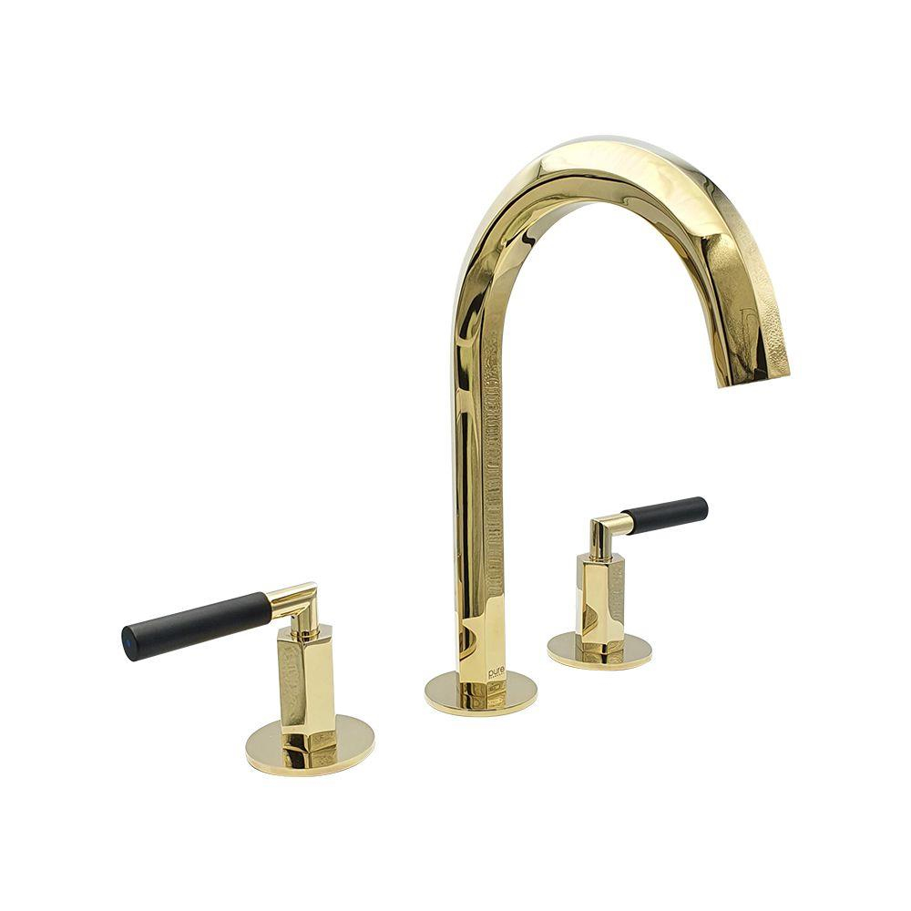 Pure Concept Elegate Altın Üç Delikli Lavabo Bataryası