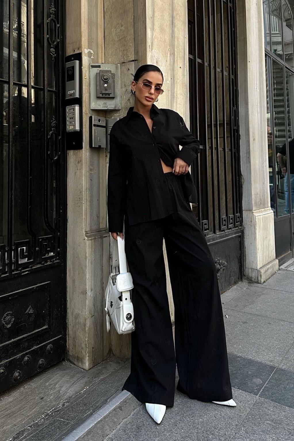 S4Y9733Adriana  Nakış Motifli Keten Takım 9733-08