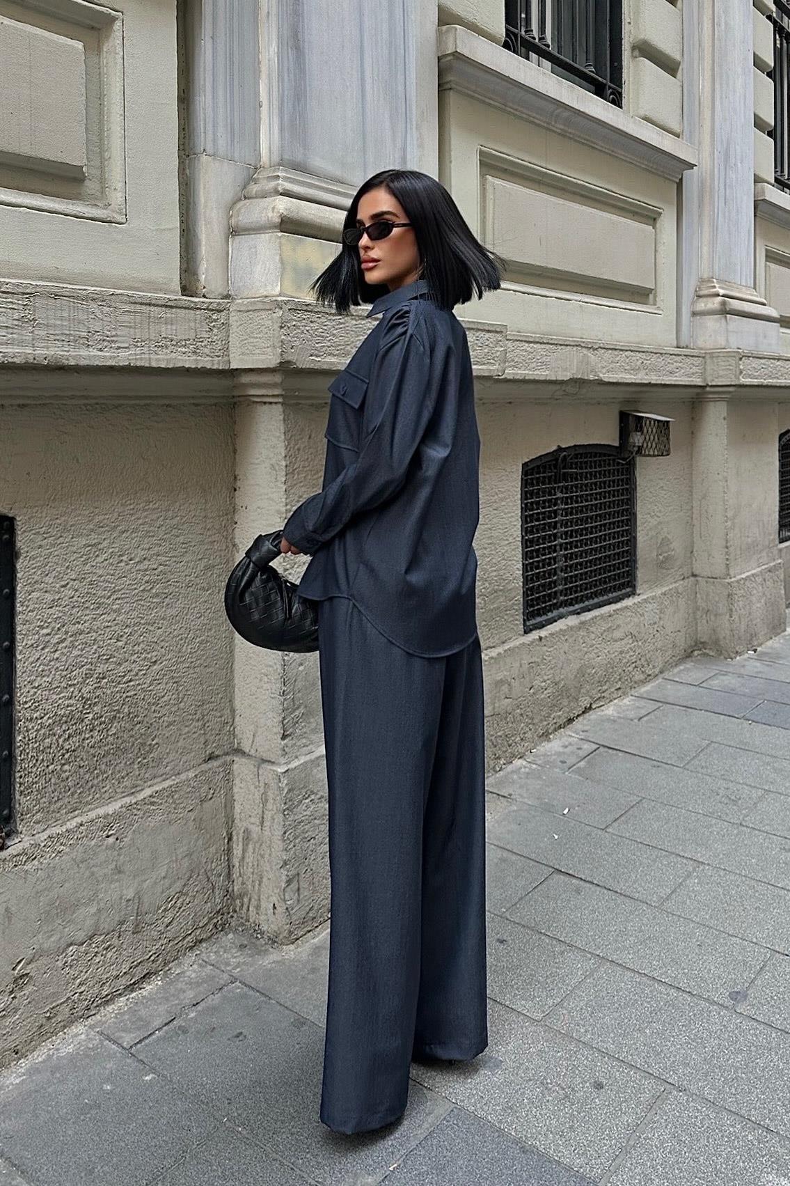 S5K9964Aleksandra Palazzo Pantolon Takım 9964
